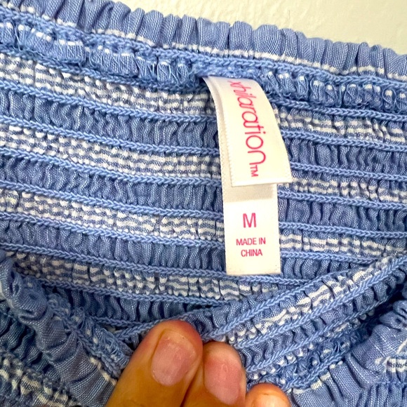 Xhilaration Smocked Cropped Off The Shoulder Shirt - Picture 4 of 5